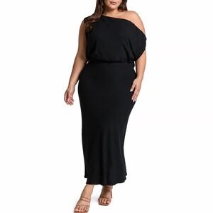 chinese dress ladies Technique Off The Shoulder Maxi Dress Black main image 1